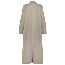 Tan Pinstripes Oversized winter coat with 4 pockets and a Shawl collar Style Your Armoire