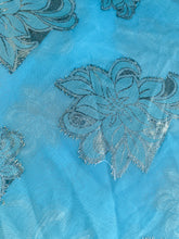Light blue chiffon with Lamé flowers pattern Style Your Armoire