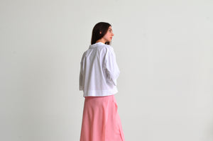 Lea classic, oversized white cropped shirt Style Your Armoire - Flash Sale