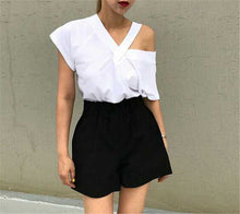 V neck Off Shoulder sling short sleeved T-shirt available at Style Your Armoire Style Your Armoire