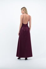 Burgundy Satin Maxi Dress