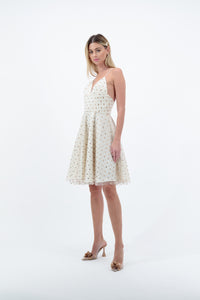 Ivory Fit and Flare Dress