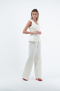 Ivory Wide Leg Trousers