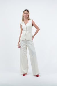 Ivory Wide Leg Trousers