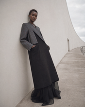 Izar Oversized ankle length Winter Coat with full sleeves with option of an open slit back. Style Your Armoire