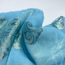 Light blue chiffon with Lamé flowers pattern Style Your Armoire