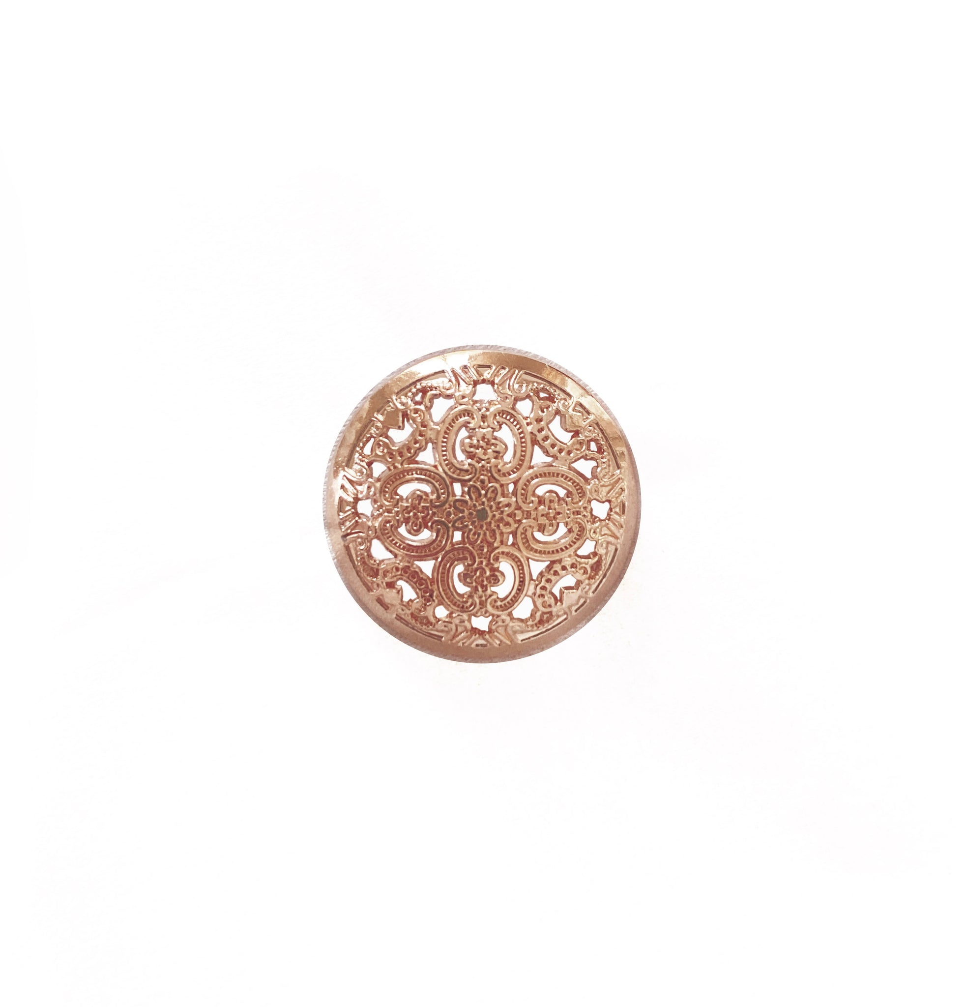 Light Gold shank button with a vintage style pattern (Pack of 12 butto