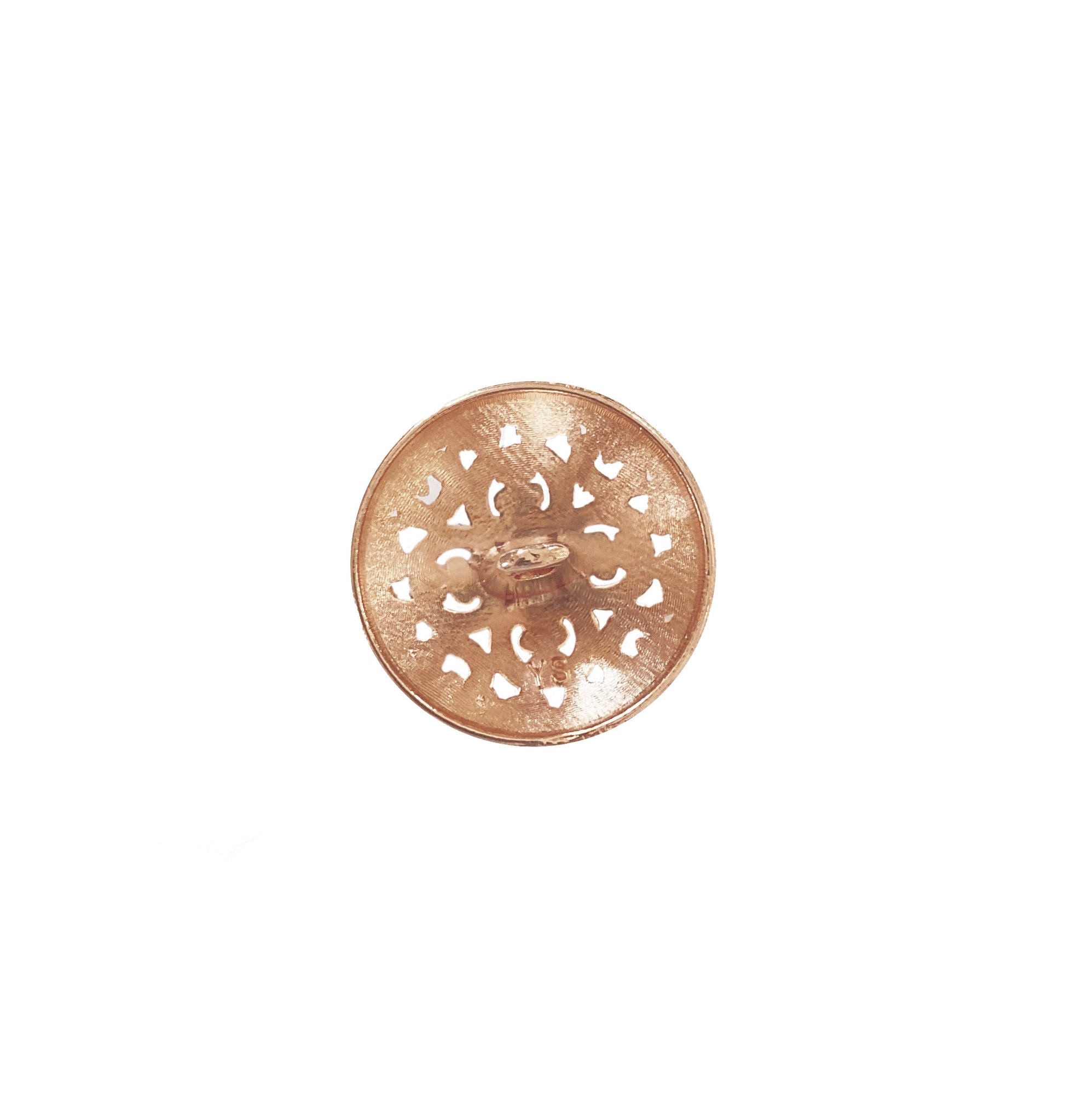 Light Gold shank button with a vintage style pattern (Pack of 12 butto