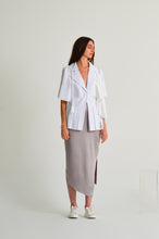 Isla Fitted Linen jacket with half sleeves, asymmetrical panels and silk braid detail Style Your Armoire