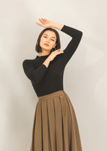 Super Soft Rib Knit, High Neck Top With Full Sleeves Style Your Armoire