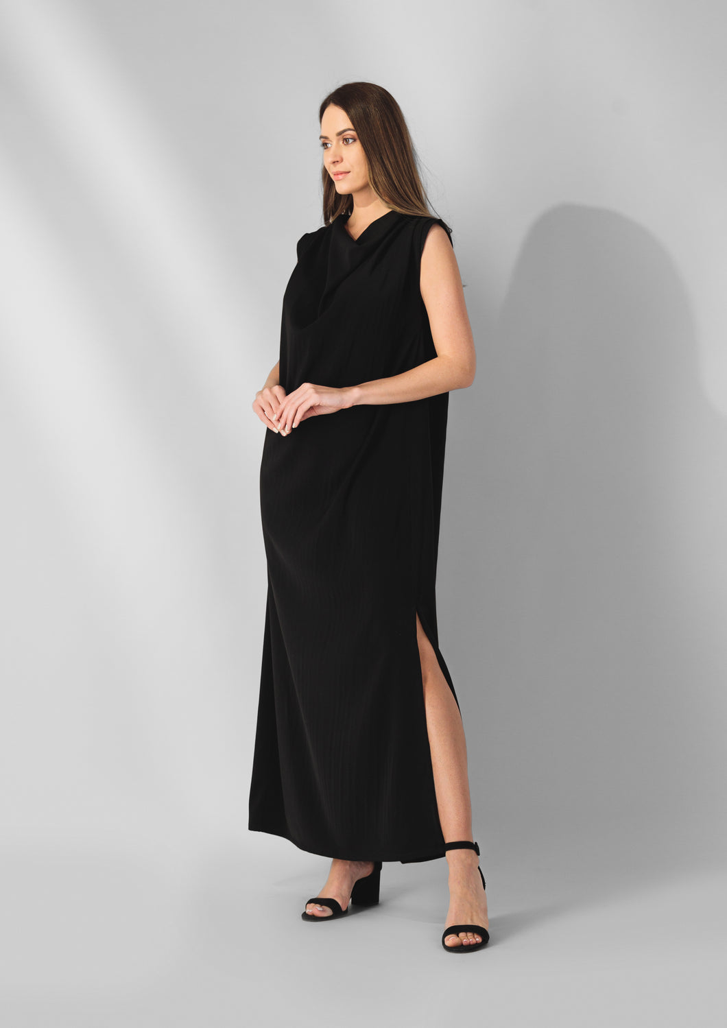 Sleeveless Cowl Pleated Shoulder Dress Style Your Armoire