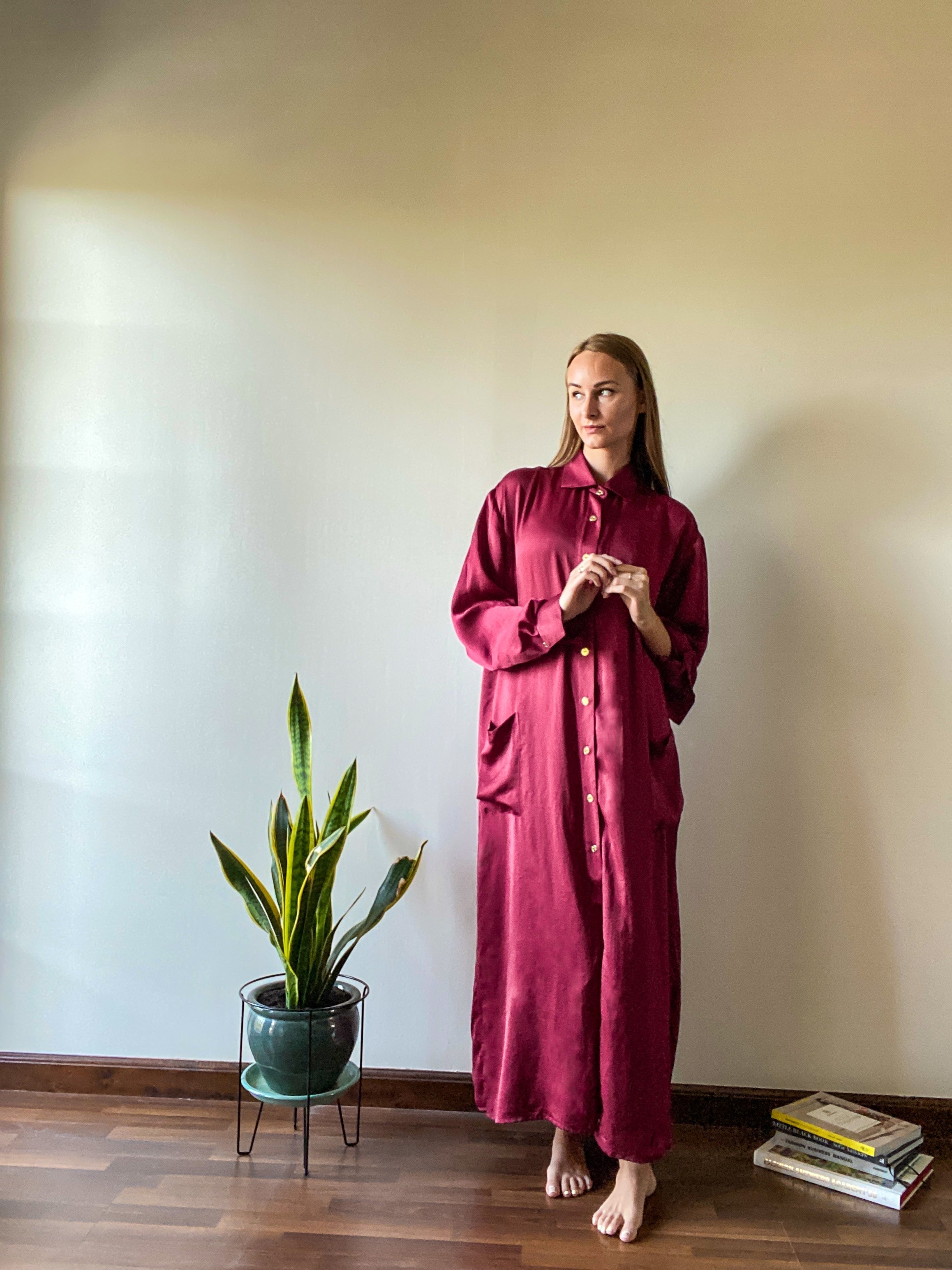 Oversized, Long Sleeve, Long Length Shirt Dress