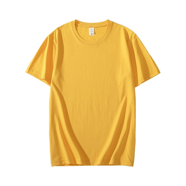 Yellow Plain Shortsleeve Cotton Tshirt Isolated Stock Photo